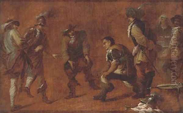 Soldiers playing a ball game - view 1