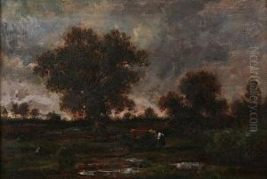 Pastoral Landscape With Cattle by Theodore Rousseau