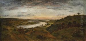 La Vallee De La Seine: The River Seine Near Vernon by Theodore Rousseau