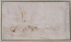 Paysage Aux Arbres by Theodore Rousseau