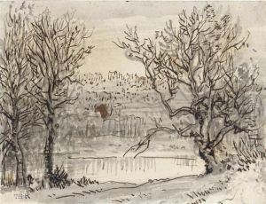 Paysage Arbore: 'souvenir De Picardie' by Theodore Rousseau