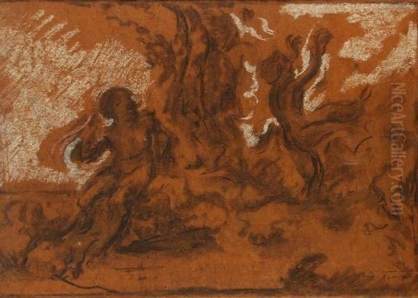 Nymphe Assise Et Satyre Dansant - view 1
