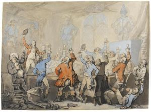 The Hunt Dinner by Thomas Rowlandson