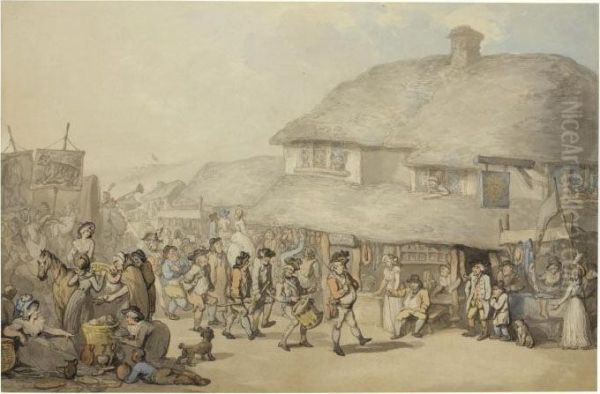 Recruiting Outside The Sun Inn,
Bodmin, Cornwall Recto; A Study Of The Same Subject Verso - view 1