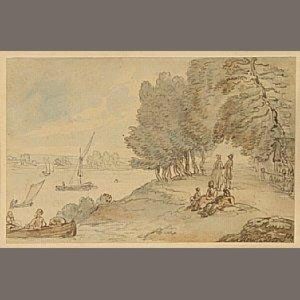 Boats On The Thames, Near Richmond by Thomas Rowlandson