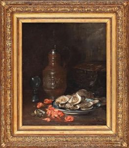 Bodegon Con Ostras Y Camarones by Dominique Rozier