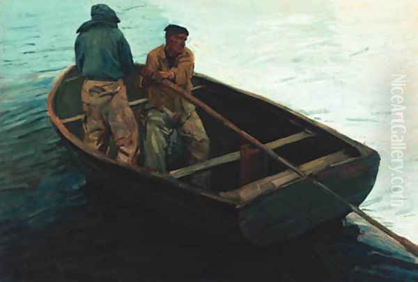 Fishermen Rowing Out - view 1
