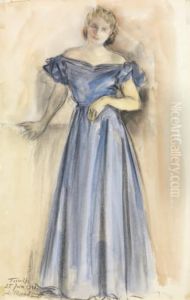 Dame En Bleu A Tunis by Aleksandr Rubcov