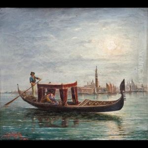 Gondola Con Amanti Nel Bacino Di San Marco