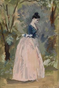 Stroll In The Park by Konstantin Ivanovich Rudakov