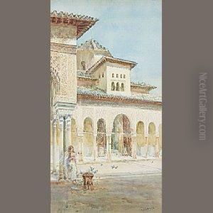 A Spanish Street Scene by Manuel Bernardino Ruiz Sanchez Morales