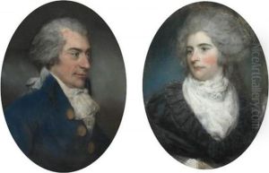 Portrait Of Sir John Frederick,
5th Bt. , Of Burwood Park, Walton-on-thames, In A Blue Coat With
Powdered Hair by John Russell