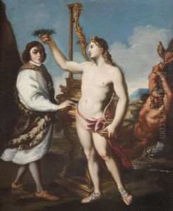 Ritratto Allegorico Del Cantante Marcantonio Pasqualini
Incoronato Da Apollo by Andrea Sacchi