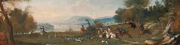 A Stag Hunt in a coastal Landscape - view 1