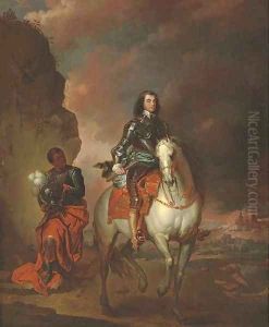 Equestrian portrait of Oliver Cromwell (1599-1658) by Jan Wyck