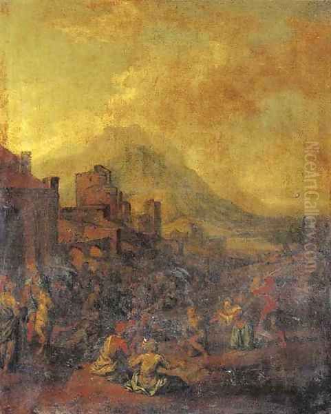 A captured city with prisoners being executed - view 1