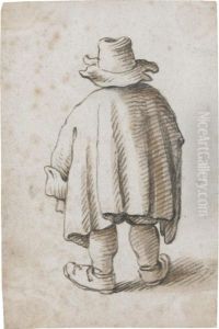 A Standing Peasant In A Hat, Seen From Behind