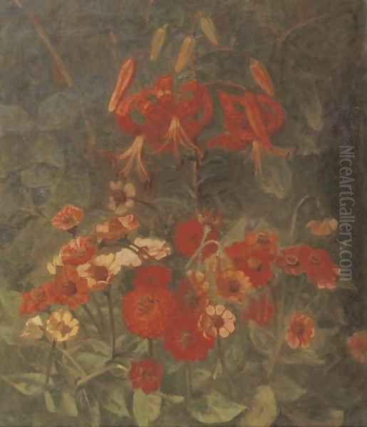 Lelies en zinnias - view 1