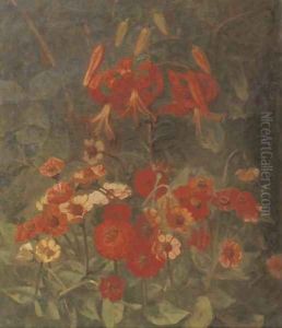 Lelies en zinnias by Marie Wandscheer