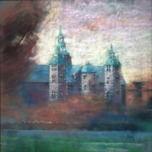 View Towards Rosenborg Castle In Copenhagen by Edvard Anders Saltoft