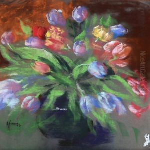 Still Life With Tulips by Edvard Anders Saltoft