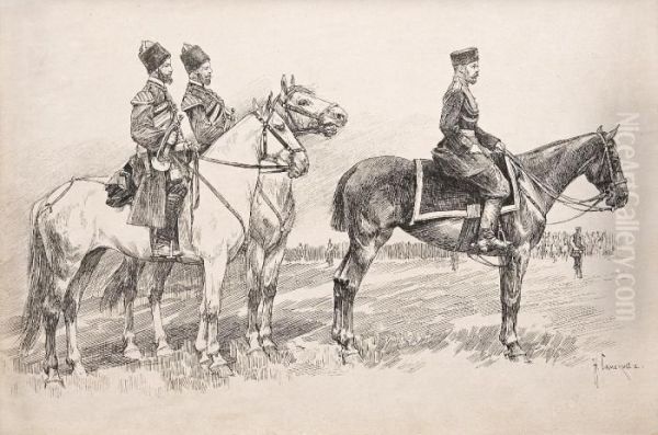 Tsar Nikolai Ii On Horseback - view 1