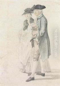 Portrait Study Of George Alexander Stevens by Paul Sandby