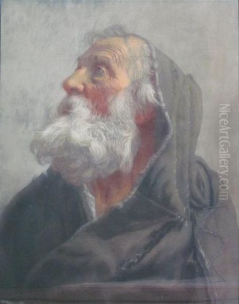 Old Man In Hooded Cloak - view 1