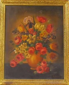 Still Life With Tulips, Peonies, Irises, And Poppies