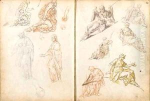 An album of thirty-six leaves studies of heads, feet, angels and putti