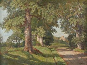 "waldstrase Mit Ausblick Auf Eine Lichtung" by Therese Schachner