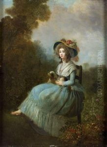 Jeune Femme Dans Un Jardin by Jean-Frederic Schall
