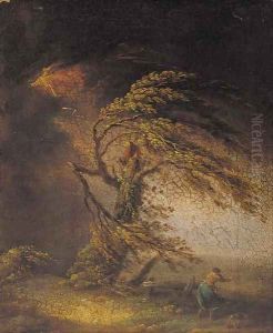 A tree struck by lightning by James Ward