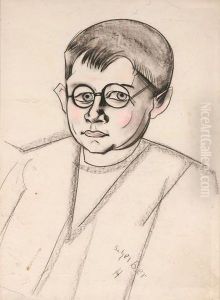 Szemuveges Kisfiu Portreja by Hugo Scheiber