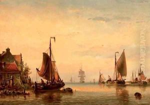 Shipping on a calm estuary