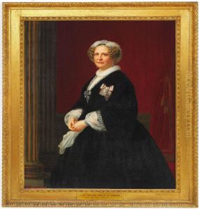 Portrait Of Queen Caroline Amalie by August Heinrich Schiott
