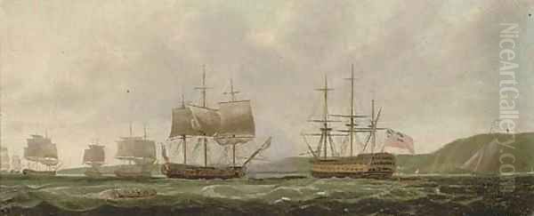 The British fleet anchored off St. Helena - view 1