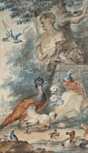Reunion D'oiseaux Dans Un Paysage De Parc by Aert Schouman