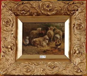 Moutons Et Poules A La Bergerie by Henry Schouten