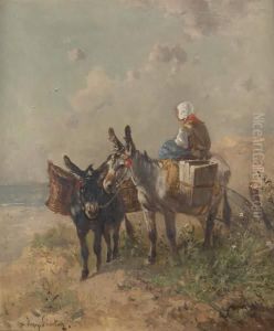 Deux Anes A La Plage by Henry Schouten