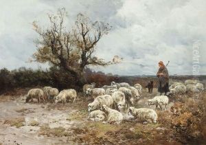 Bergere Avec Troupeau