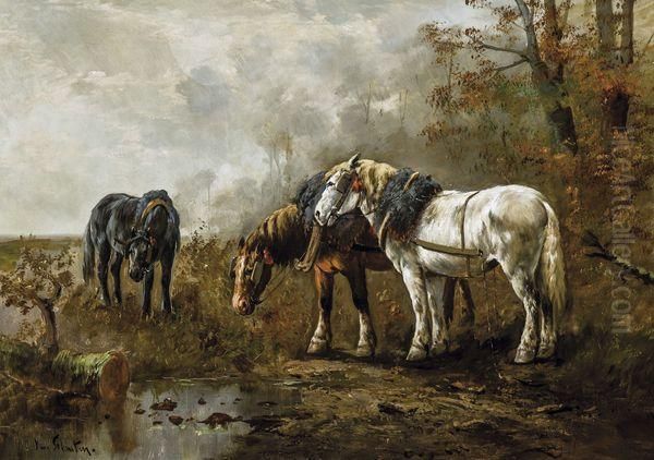 Chevaux De Trait Au Repos - view 1