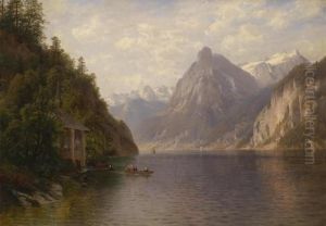 Scene On Lake Lucerne by Josef Schoyerer