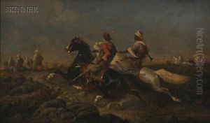Scene With Arab Horsemen by Adolf Schreyer