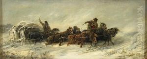 Winter Wagon Scene Winter Wagon Scene