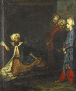 Turkiska Sandebudet Mustafa Aga Med Uppvaktning 1727 I Stockholm by Georg Engelhard Schroder