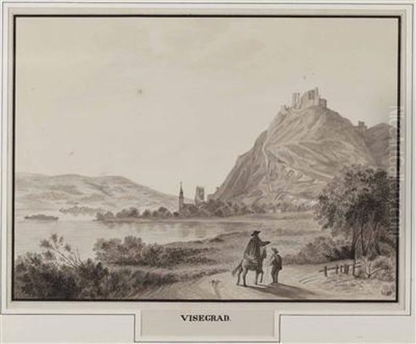 Ansicht Von Visegrad Mit Burg An Der Donau In Ungarn - view 1