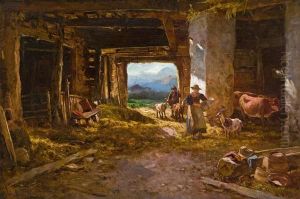 Bauernszene by Anton Schrodl