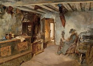 In Der Bauernstube by Anton Schrodl