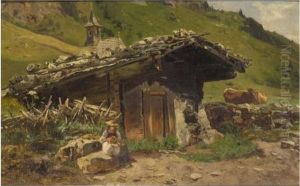 Peasant's Hut In Ferleiten, Austria by Anton Schrodl